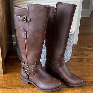 Brown Guess Wide Calf Riding Boots